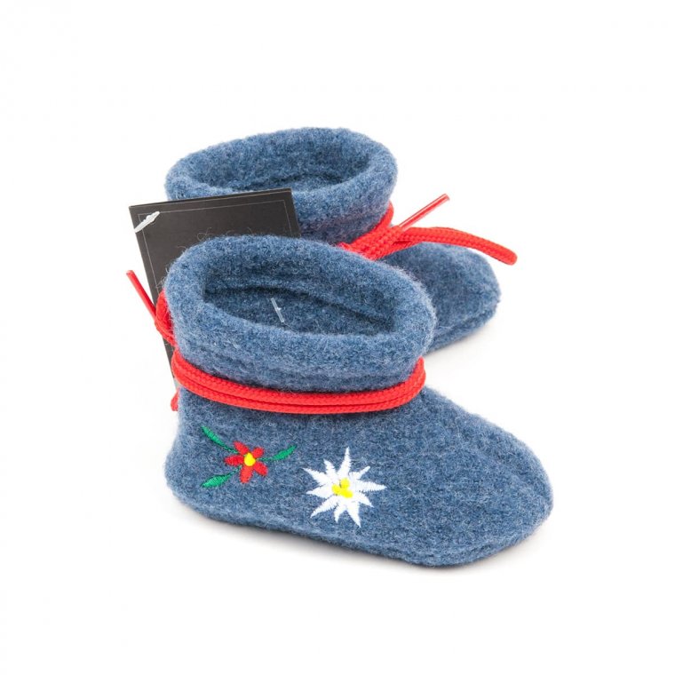 Tiroler Babypantoffeln in sch�nem Walk! -  Ideal als Pr�sent f�r Neugeborene!          