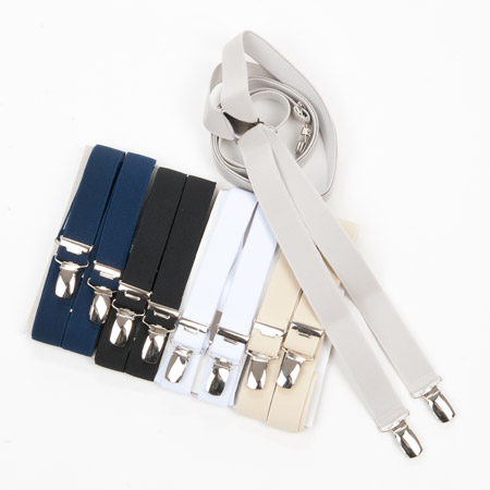 Monochrome narrow suspenders with super clip