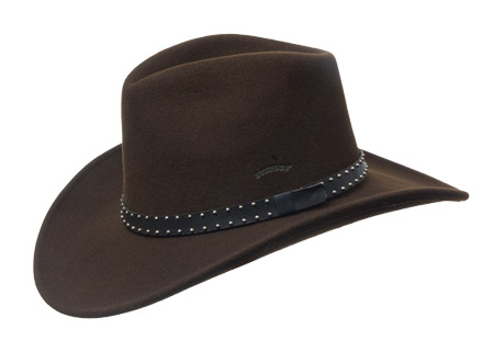 Typischer STETSON mit breiter Krempe -  Klassischer STETSON- Westernhut mit breiter Krempe (ca. 9 cm) und doppelreihiger Nietengarnitur. Dieser Hut aus...