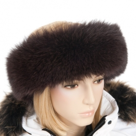 Stirnband f�r Damen aus Fuchspelz mit Fleecefutter - 