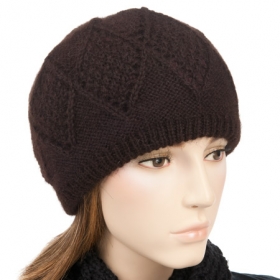 Knitted cap for women in high quality mohair - 