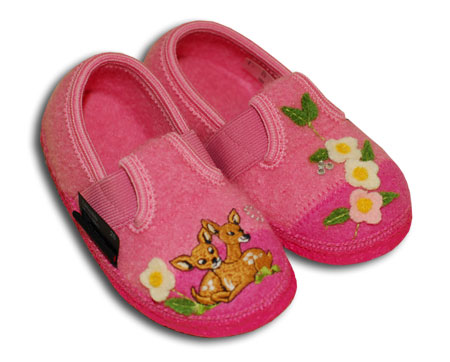 Kinderhausschuhe Modell Liebenfels von Giesswein -  S�sse Kinderhausschuhe von Giesswein! Gewohnt gute Qualit�t aufgelockert mit netten Applikationen!Oberteil: 100 % Walk,...