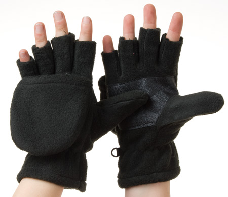 Fleecehandschuh mit Klappe -                