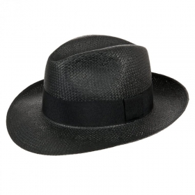 Classical straw hat with black band by HUTTER - 