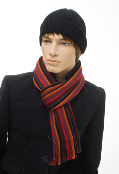 Gestreifter Strickschal unisex -  Topmodischer Schal in den Trendfarben der Saison!Besonders feine Wollverarbeitung in mehrf�rbigen Streifen. Sie werden diesen...
