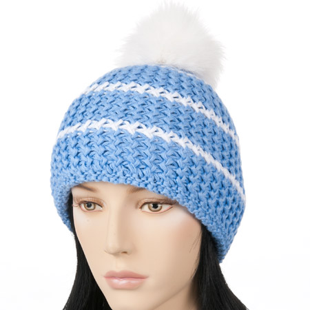 Knitted wool cap for women in modern colours