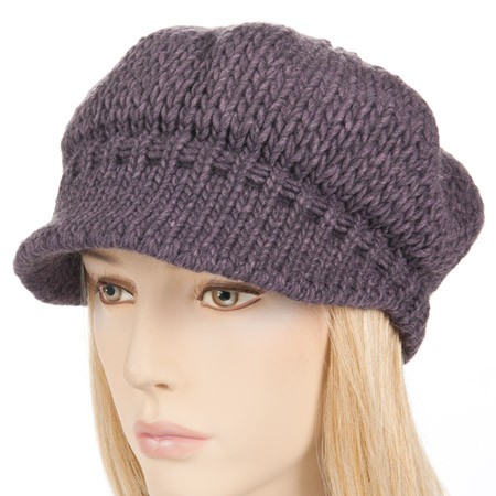 trendy woolcap with small visor for women -                
