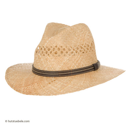 Lightweight and breathable straw hat with sporty leather band