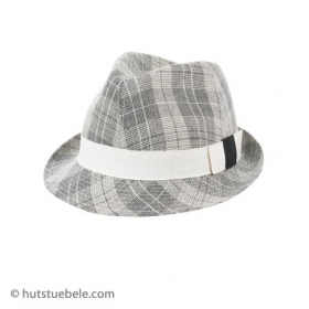 Herren Hut Trilby mit schmaler Krempe karierter Hut aus reiner Baumwolle - 