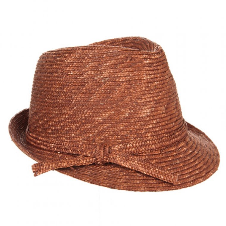 Classy straw hat in trilby-form with nice bow