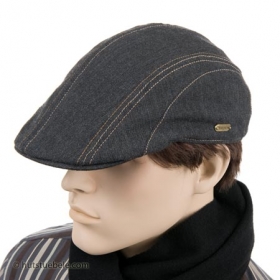 Flache M�tze Flatcap Duck by Stetson mit Innenfutter und Kontraststreifen - Die attraktive Nahtf�hrung auf der Flat Cap von STETSON macht sie so sportlich und zum Bestseller un...