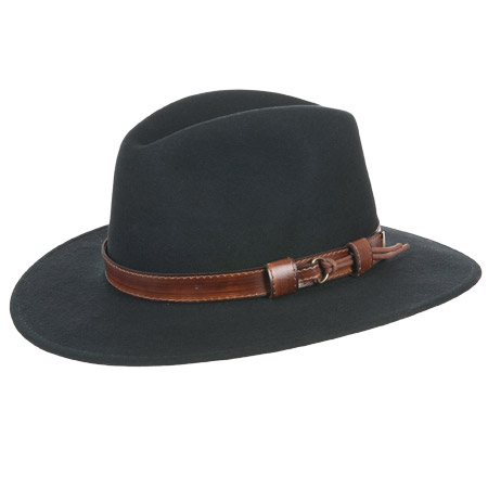 Hat in woolfelt with leather set