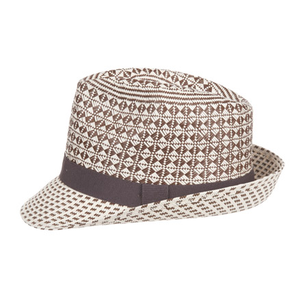 straw hat in trilbyform