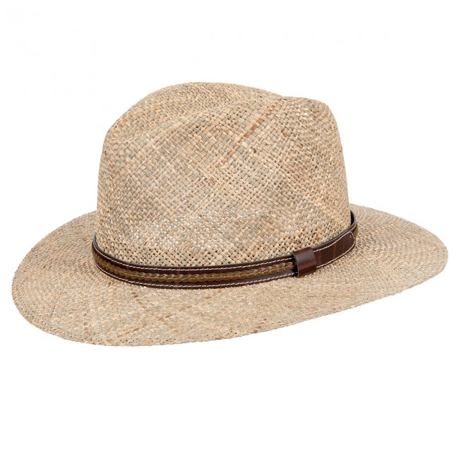 straw hat with leather furniture