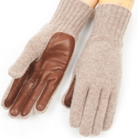 gloves for men in wool & leder - 