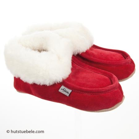 high sheepskin slippers