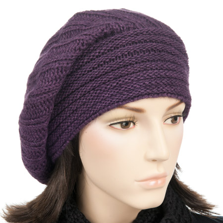 basque beret with knitted wrist