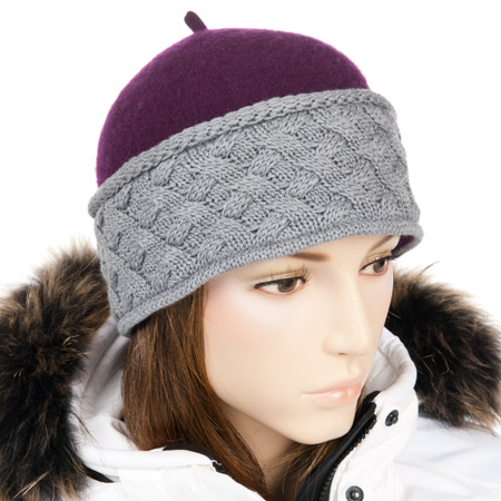 felted knit cap with brim