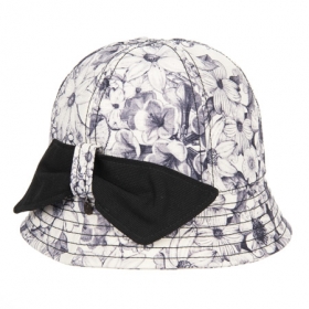 Damen Stoffh�te Cloche by Borsalinette Hut in Glockenform mit Blumenmuster und schmaler Krempe  - Dieser leichte Damenhut wurde aus Leinen gearbeitet und ist somit bestens f�r den Sommer geeignet. K...