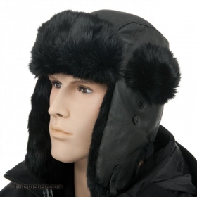Lederfliegerm�tze Bomberm�tzen by Wig�ns mit Lapinfell und warmen Innenfutter - Dieser Bestseller ist aus dem Kleiderschrank eines Mannes eigentlich gar nicht mehr wegzudenken. Ger...