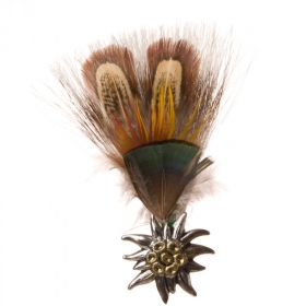 Accessories for hats - imitated badger hair, pheasant feathers and edelweiss application - 
