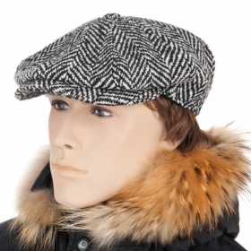 Balloon cap for men with herringbone pattern - A unique design for men! If you�re looking for a special hat, now you�ve found it. This attractive a...