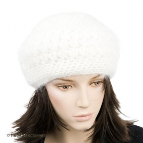 Baskenm�tze in Angora Made in Italy - Einfarbig, leicht gemustert und mit ganz viel Angorawolle zeigt sich diese tolle M�tze als idealer B...