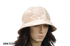 Baumwollh�te Damenhut Stoffhut Cloche by Hutter mit schmaler Krempe und Blumenmuster - Einfach sch�n! Das ist dieser Sommerhut f�r Damen von Hutter. Der besonders verspielte Auftritt r�hr...