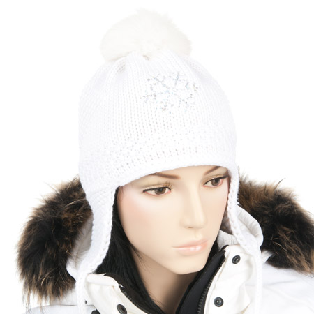 Strickm�tze mit Fuchsbommel