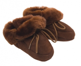Cute slippers for babies in 100% lambskin - 