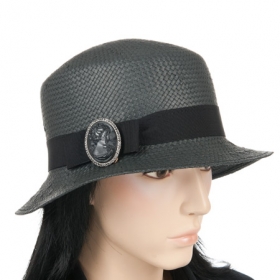 Damen Papierhut Cloche by Borsalinette schwarzer eleganter Hut mit mittelbreiter Krempe - So stellt sich dieser Damenhut aus dem Hause Borsalinette vor. Der luftige Hut besteht zu 100 % aus ...