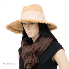 Damenhut aus Naturstroh by Hutter Sommerhut im rustikalen Fransen Look und edler Garnitur - Damen m�gen die individuelle Extravaganz dieses Strohhutes mit der ausgefransten Krempe und dem styl...