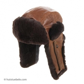 Echtleder Bomberm�tze by Stetson Fliegerm�tzen mit Kaninchenfell und Klettverschluss - So sieht traditionelle M�tzenmode in der Form einer schicken Fliegerm�tze aus! Hochwertiges echtes L...