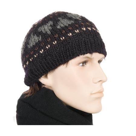 Strickm�tze gerade geschnitten mit Muster