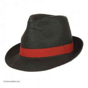 Elegant black straw hat - 