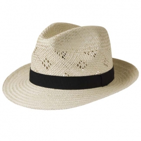 Elegant straw hat with attractiv hole pattern by HUTTER - 