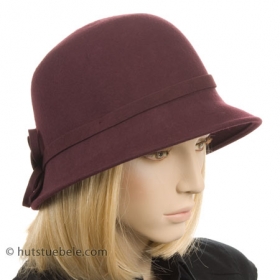 Filzh�te Cloche Damenhut by Hutter mit Applikation und schmaler Krempe  - 