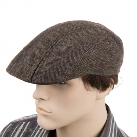 Flache M�tze Flatcap by Stetson aus Schurwolle mit Ziern�hten - Einfarbig und in einer dezenten Fischgr�t Optik passt diese trendige Flat Cap zu vielen modernen Kle...