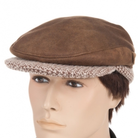 Flache M�tze in Leder mit Strick von BUGATTI - Sportlich elegant und in einem besonderen Materialmix gefertigt � das ist das Flatcap von Bugatti. E...