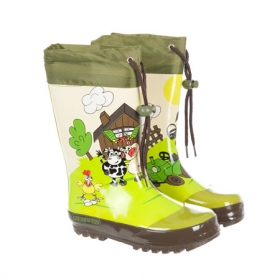 Gummistiefel f�r Kinder Waldborn by Giesswein mit Bauernhof Applikation und verschlie�baren B�ndchen - Das wundersch�n vertr�umte Bauernhofmotiv in unterschiedlicher Ausf�hrung pr�gt den starken Auftritt...