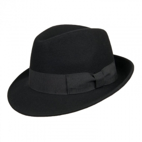H�te aus Wollfilz Trilby by Hutter wasserabweisender Hut mit schmaler Krempe und Ripsbandgarnitur - Im klassischen Design eines Herrenhutes zeigt sich dieses Fedora-Modell von Hutter. Schlichte Elegan...