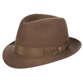 H�te f�r Herren by Borsalino Rothirsch Hut mit schmaler Krempe und eleganter Stoffband Garnitur - 