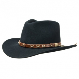 Herren H�te Westernhut Cowboyhut Texas by Hutter H�te aus Wollfilz mit Lederband Garnitur - Einen faszinierenden Herrenhut im Westernstil pr�sentiert der Markenhersteller Hutter. Die italienis...