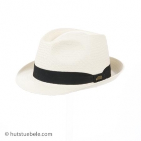 Herrenhut Trilby by Borsalino Panamahut mit schmaler Krempe und schmaler Stoffband Garnitur - 