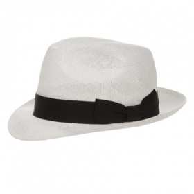 Hut aus Sisal Trilby by Hutter Strohh�te f�r Herren mit schmaler Krempe und edler Bandgarnitur - So stellt sich dieser leichte Sommerhut f�r Herren dar. Die Luftigkeit erh�lt dieser modische Hut du...