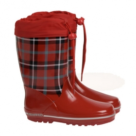 Kinder Gummistiefel Zens by Giesswein mit Karomuster Kordelverschluss und robuster Sohle - Gummistiefel auch f�r k�hle und nasse Tage im flotten Schottendesign. Das Modell Zens f�r Kinder kom...