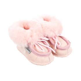 Kinderlammfell Pantoffel by Axelda zum Binden  - F�r Kinder kommt echte Hausschuhfreude auf, wenn sie diese schicken Hausschuhe aus Lammfell tragen k...
