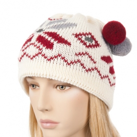 Knitted cap with pompoms and lining - A little unique and special! Hutter is presenting you a winter cap with two coloured pompoms and tri...