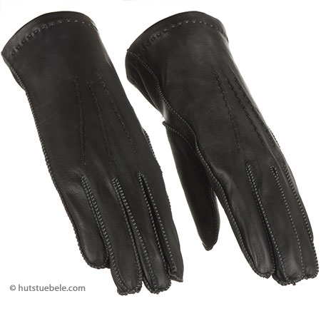 Sporty leather gloves with lining for women
