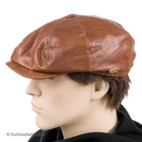 Lederm�tze Ballonm�tze Schieberm�tze by Stetson mit Innenfutter - STETSON wei�, wie schicke Kopfbedeckungen aussehen m�ssen! Etwa so, wie diese exklusive Flat Cap aus...